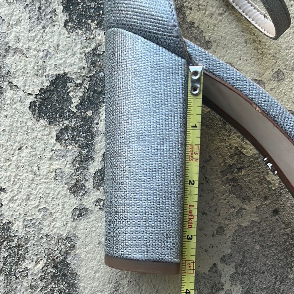 New Elegant Gray/silver Sam Edelman Block Heel Sandals - Picture 16 of 16